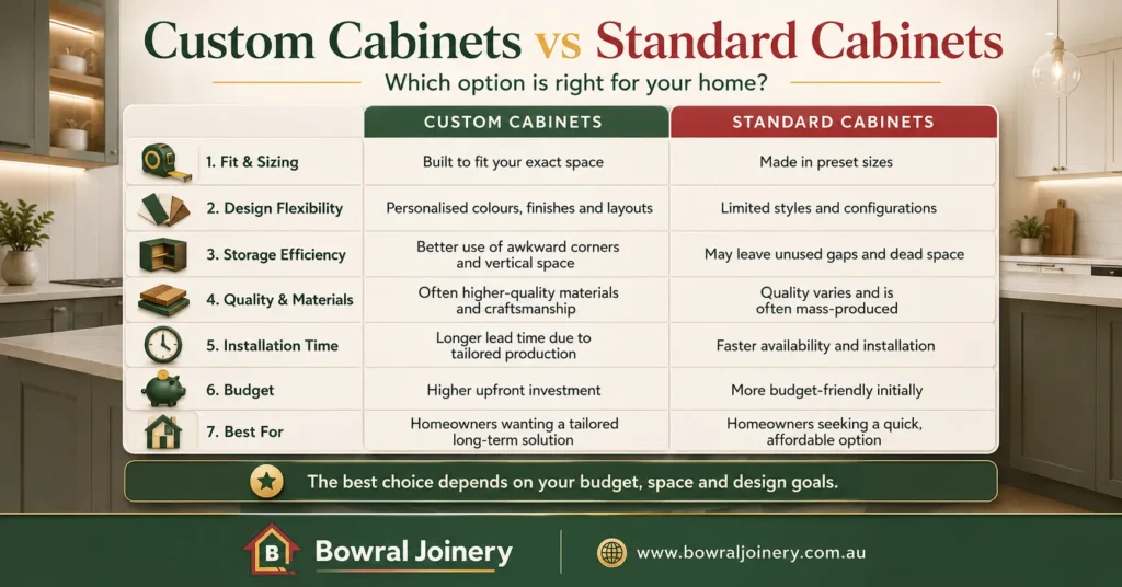 Custom Cabinets vs Standard Cabinets