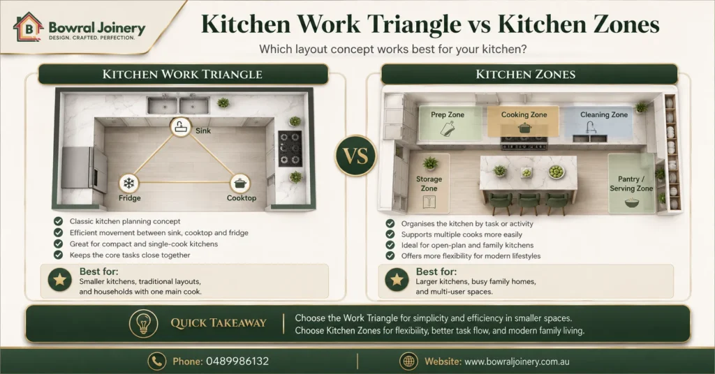 Kitchen Work Triangle vs Kitchen Zones